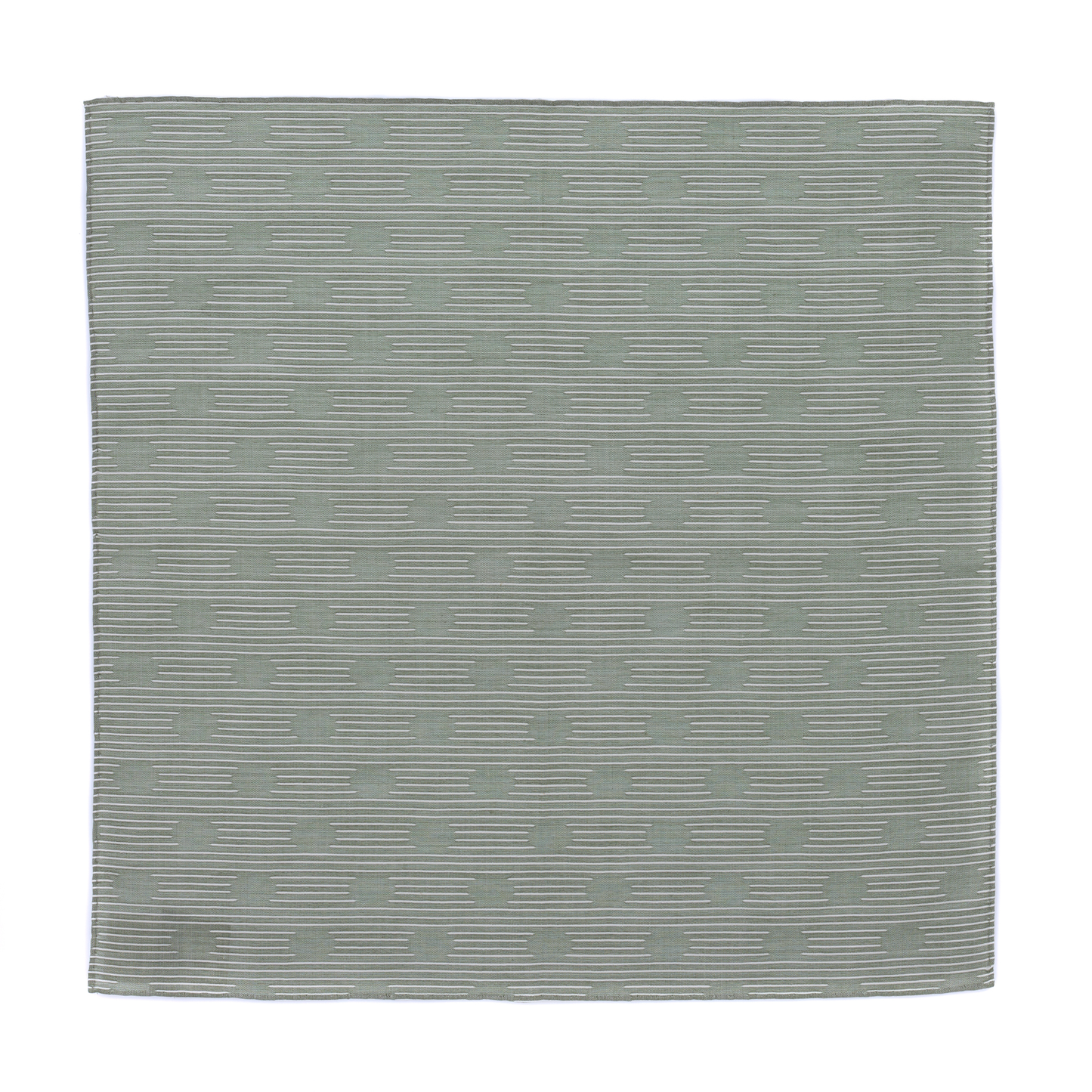 Printed Cotton Pocket Square in Light Green