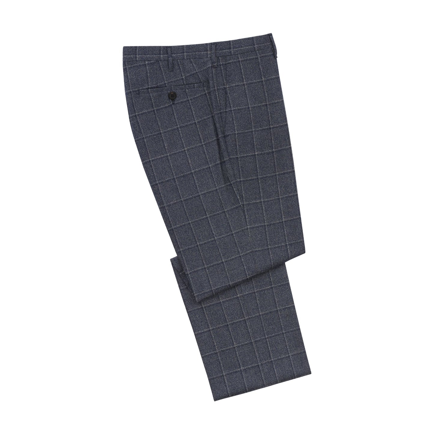 Rota Regular-Fit Windowpane Virgin Wool Check Trousers in Blue - SARTALE