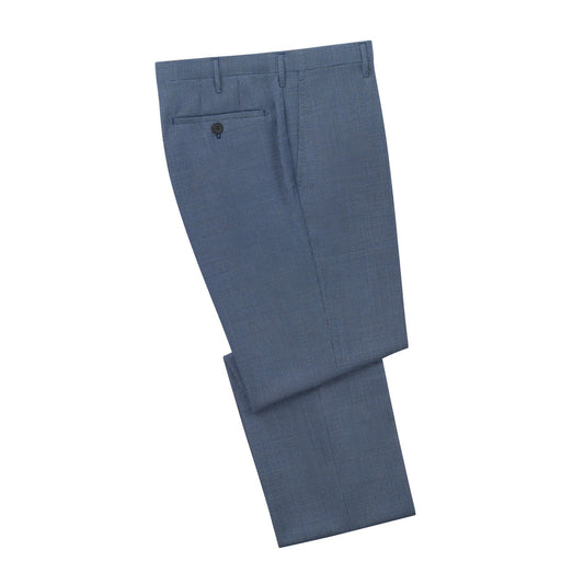 Rota Regular-Fit Puppytooth Classic Virgin Wool Trousers in Light Blue - SARTALE