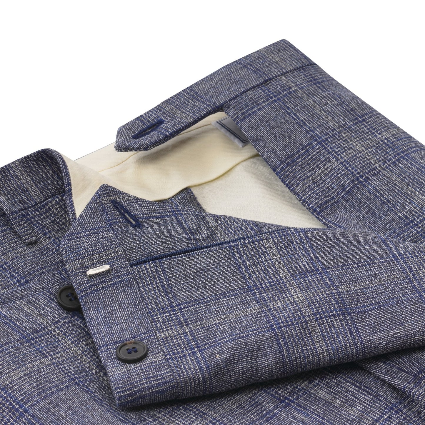 Rota Regular-Fit Checked Wool, Silk and Linen-Blend Trousers in Blue - SARTALE