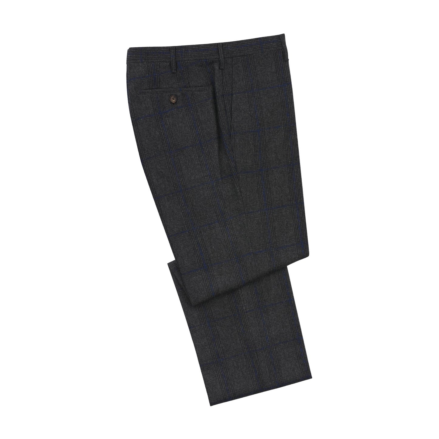 Rota Regular-Fit Windowpane Virgin Wool Trousers In Dark Grey - SARTALE