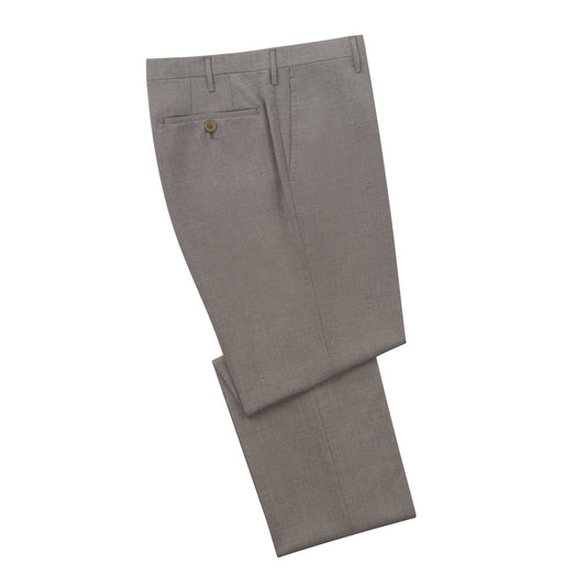 Rota Regular-Fit Classic Wool Trousers in Light Brown - SARTALE