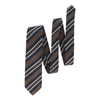 Regimental Grenadine Silk Tie in Brown and White