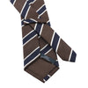 Regimental Lined Silk Tie in Blue and Brown