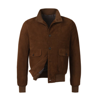 Alfredo Rifugio Suede Bomber Jacket in Brown - SARTALE