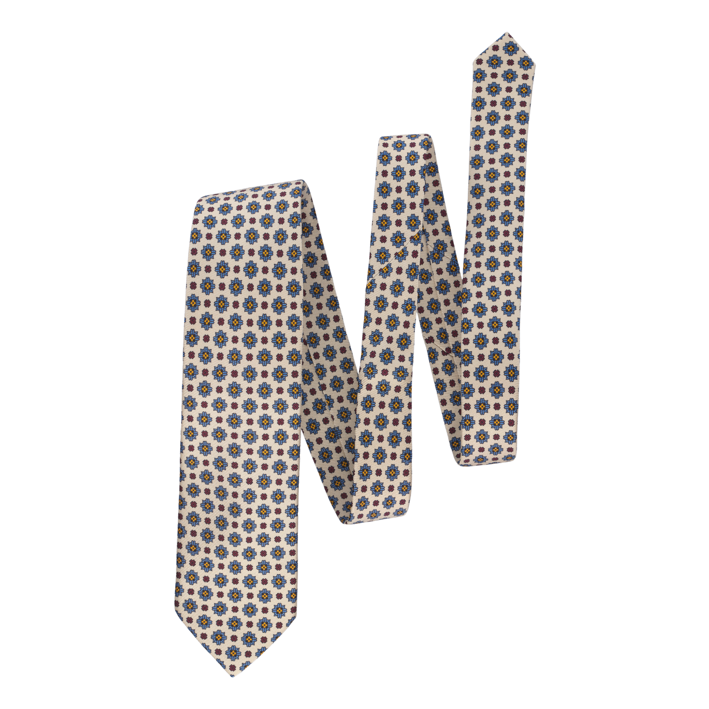 Woven Silk Printed Tie in Beige