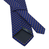 Woven Silk Lined Tie with Blue Flower Design