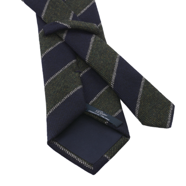 Regimental Woven Wool Tie in Green Multicolor