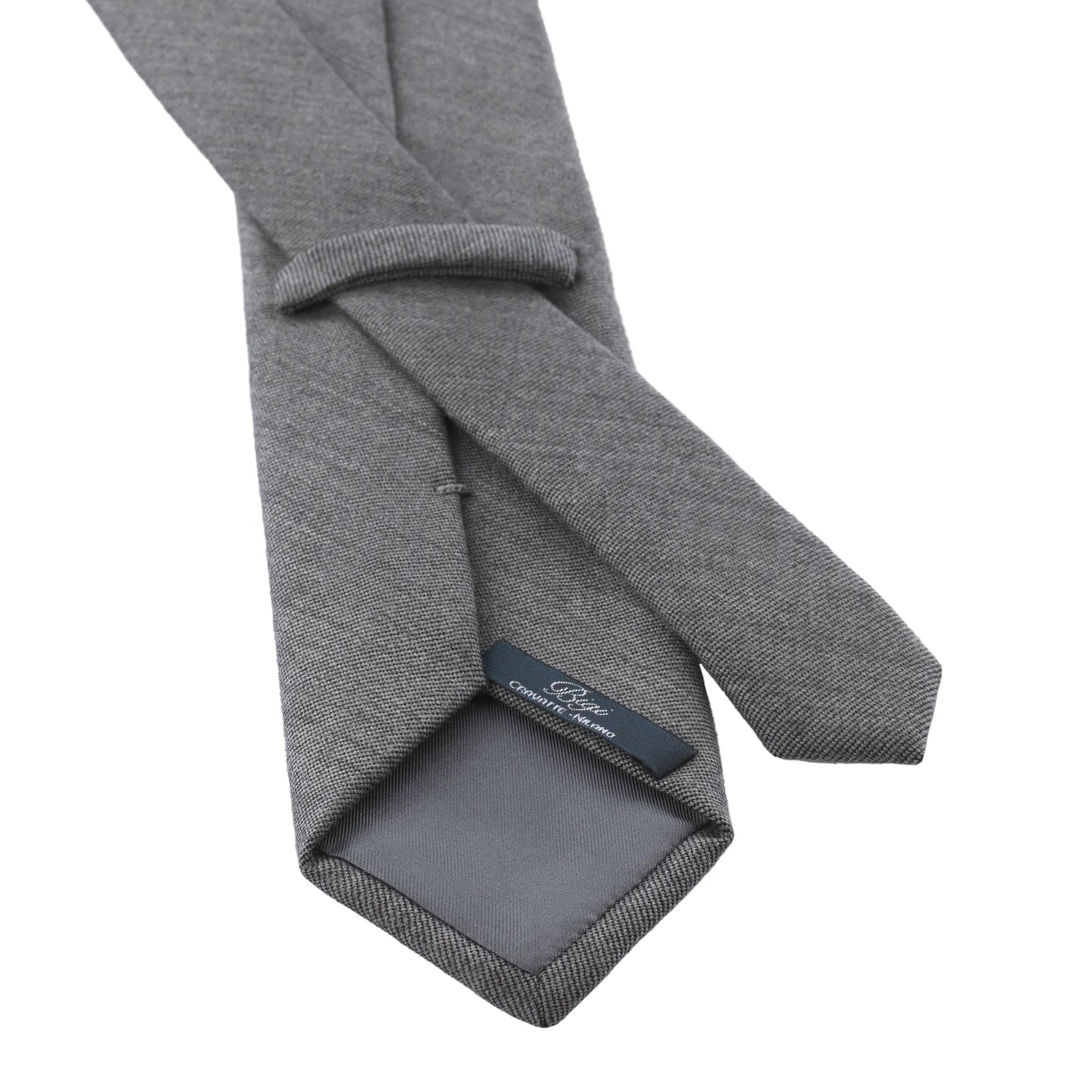 Woven Lined Tie in Grey Melange