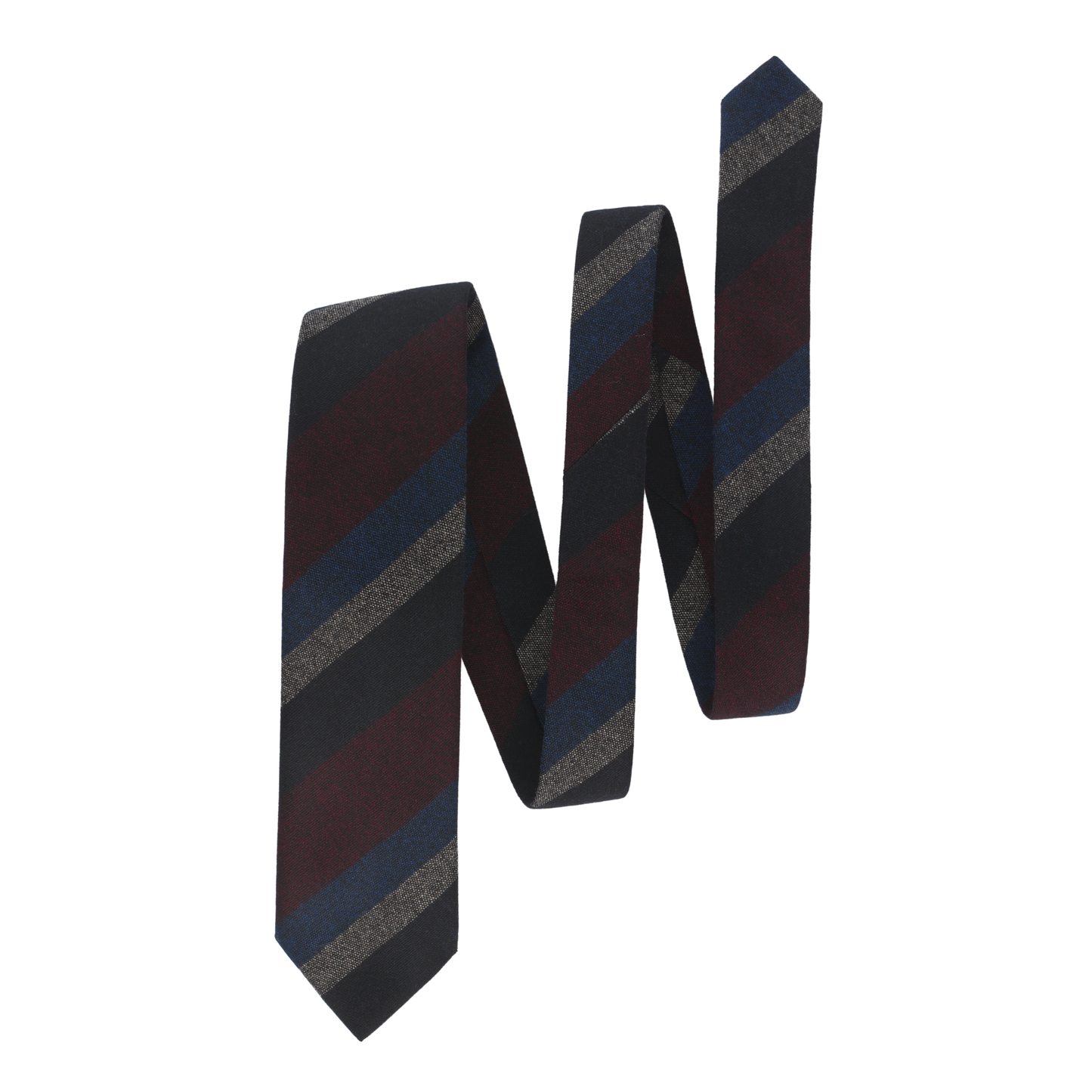 Regimental Wool Lined Tie in Burgundy Multicolor