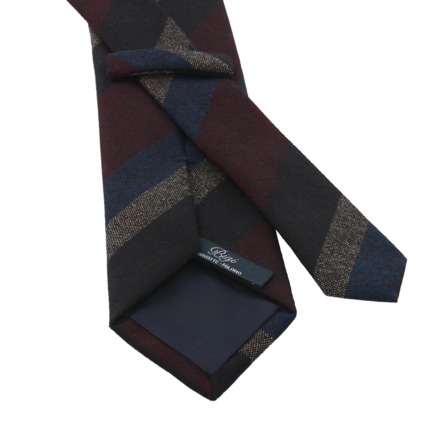 Regimental Wool Lined Tie in Burgundy Multicolor