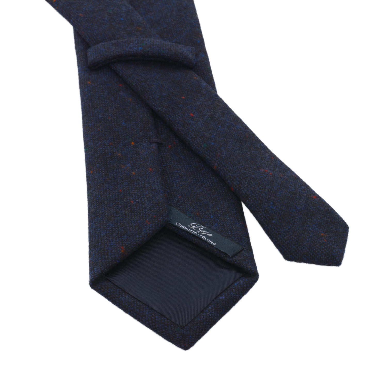 Woven Wool Polka Dot Tie in Blue Melange