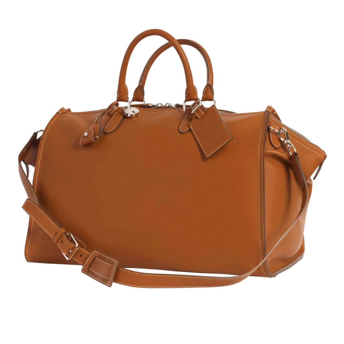 Ralph Lauren Smooth Calf Leather Travel Duffel in Gold