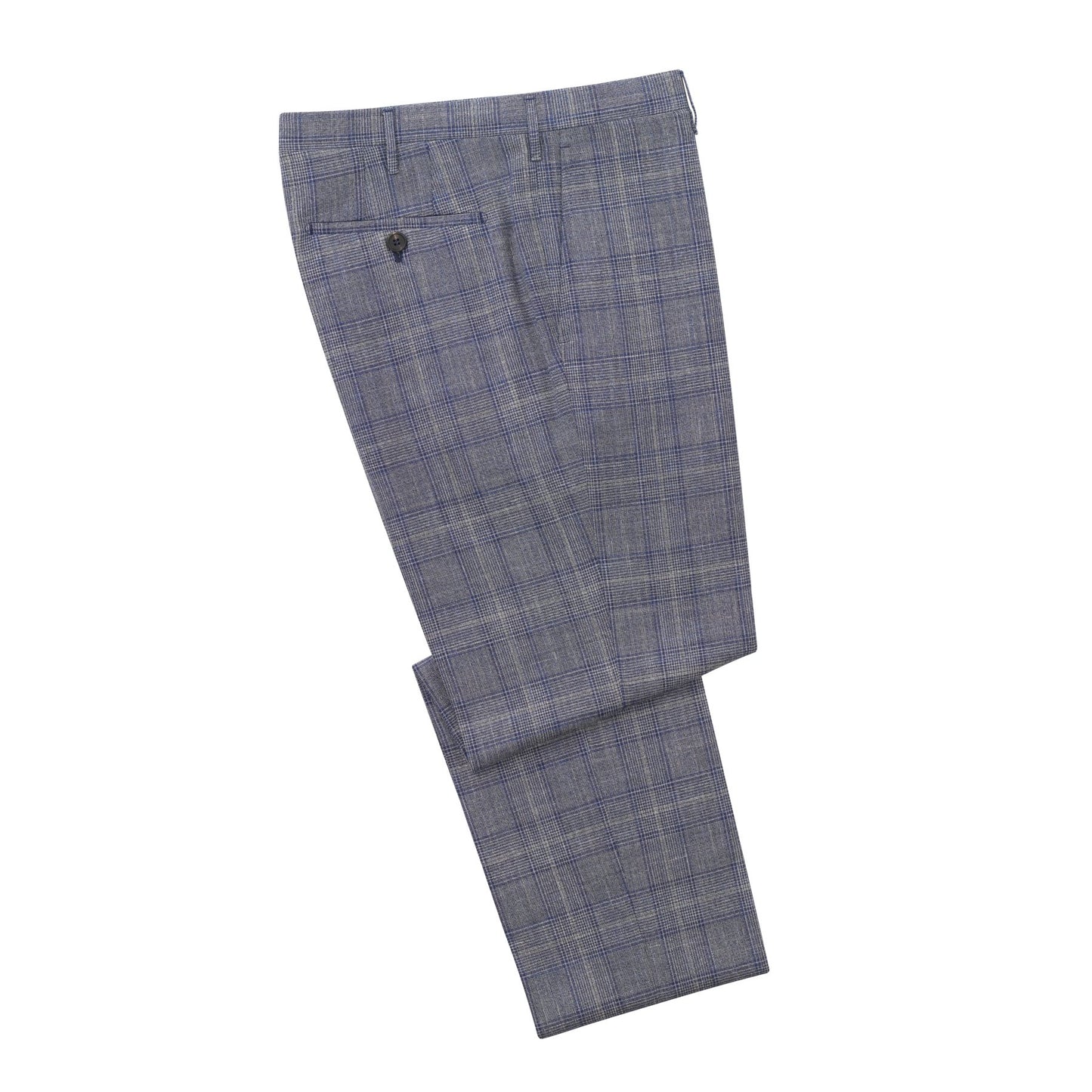 Rota Slim-Fit Checked Wool-Blend Blue Trousers - SARTALE
