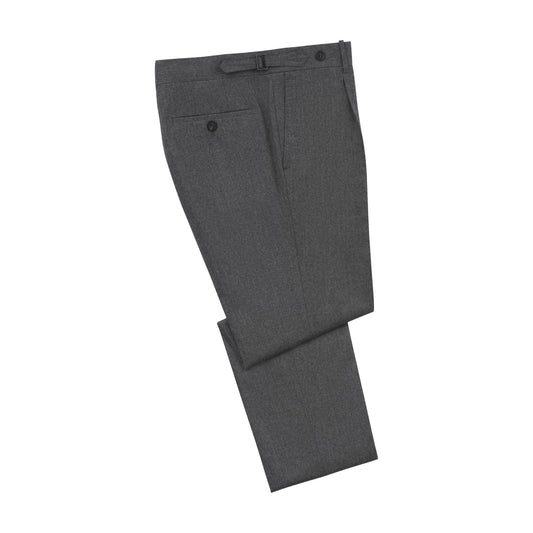 Rota Slim-Fit Virgin Wool Grey Trousers with Buckle Waist Adjusters - SARTALE