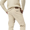 Slim-Fit Stretch-Cotton Velvet Trousers in Off White