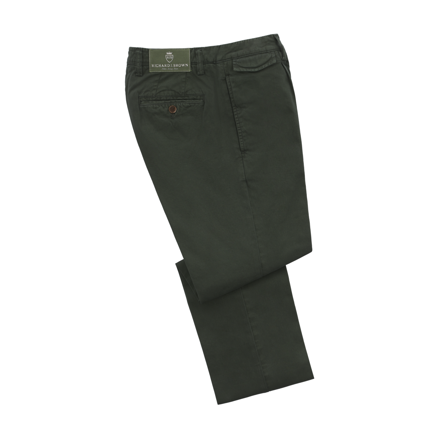 Regular-Fit Stretch-Cotton Trousers in Seaweed Green