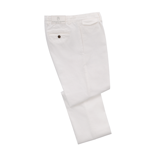 Regular-Fit Stretch-Cotton Trousers in White