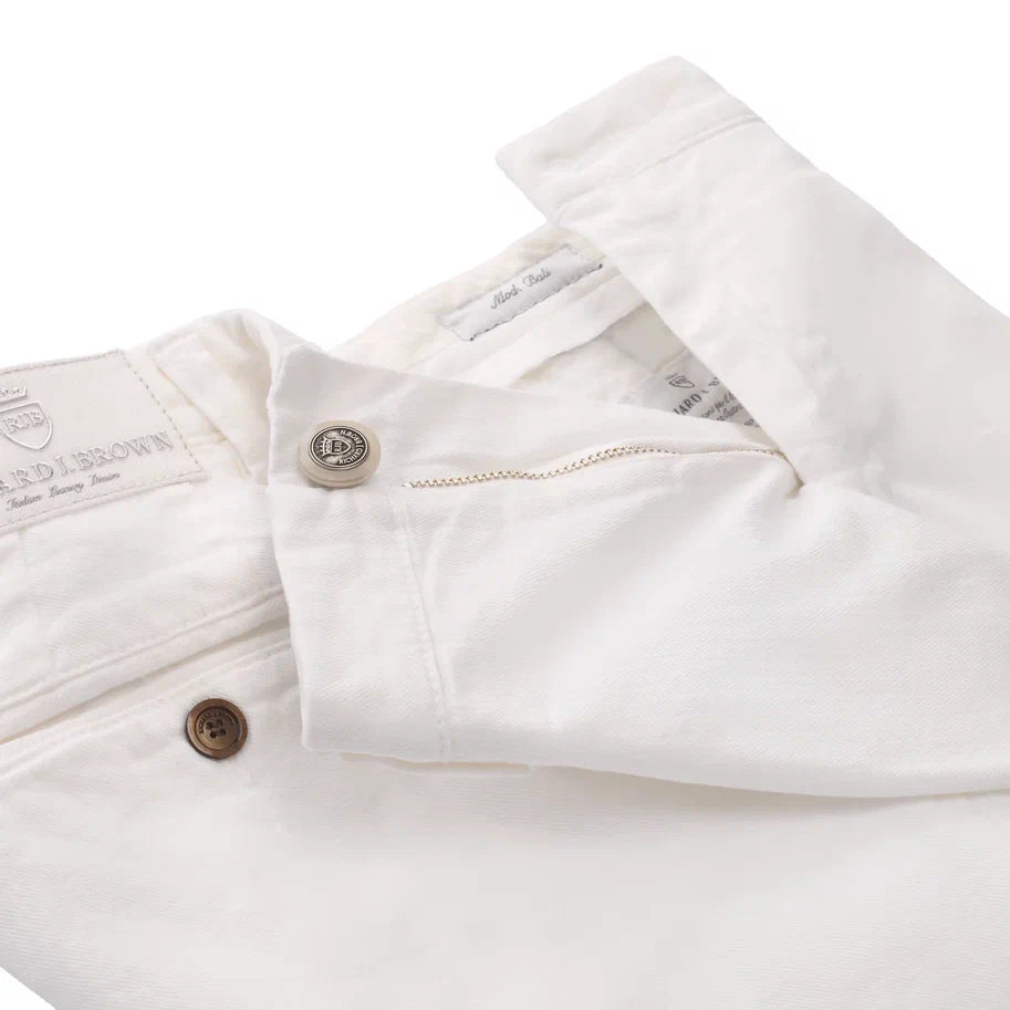 Regular-Fit-Hose aus Stretch-Baumwolle in Weiß