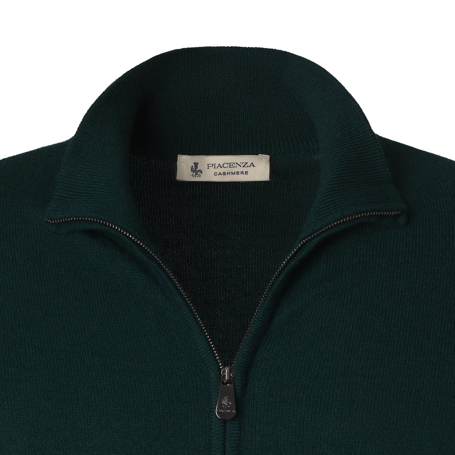 Piacenza Cashmere Zip-Up Cashmere Sweater in Green - SARTALE
