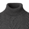 Piacenza Cashmere Turtleneck Cable-Knit Wool and Cashmere-Blend Sweater in Grey - SARTALE