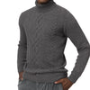 Turtleneck Cable-Knit Wool and Cashmere-Blend Sweater in Grey