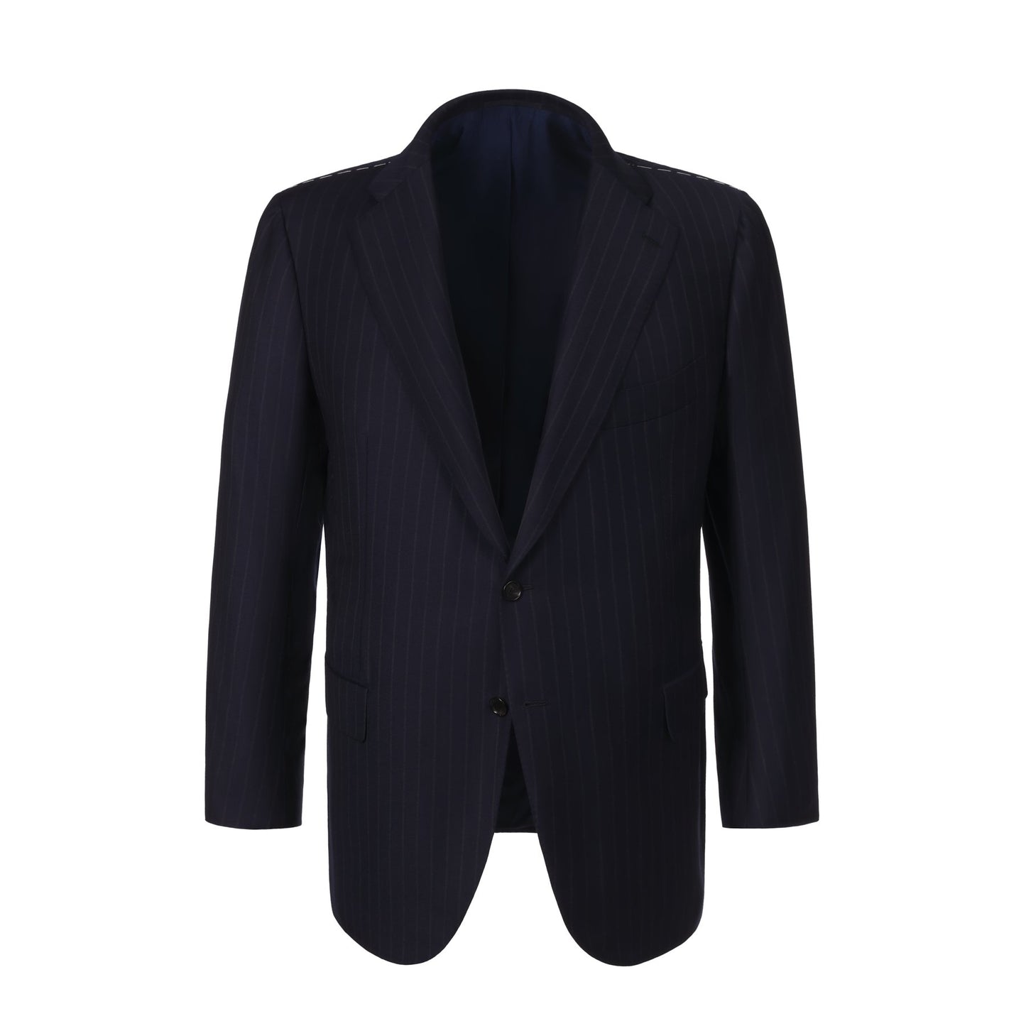 Cesare Attolini Single-Breasted Striped Wool and Cashmere-Blend Suit in Dark Blue - SARTALE