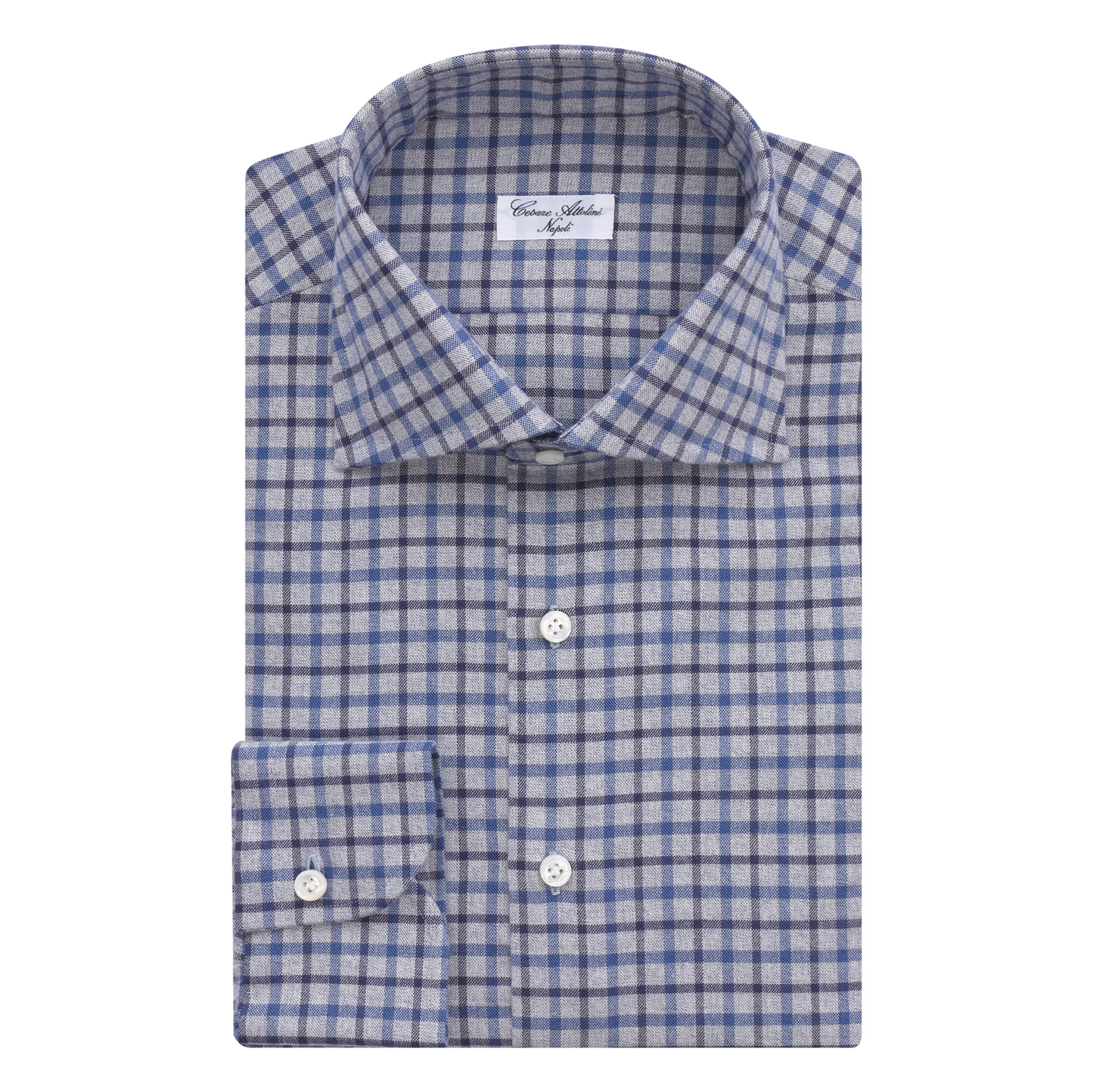 Checked Cotton Shirt in Blue