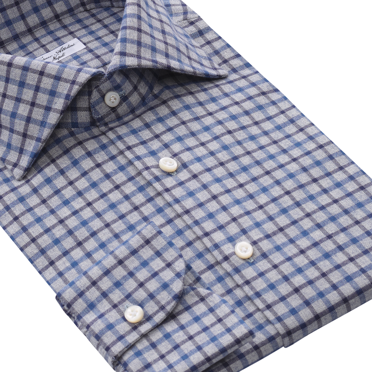 Checked Cotton Shirt in Blue