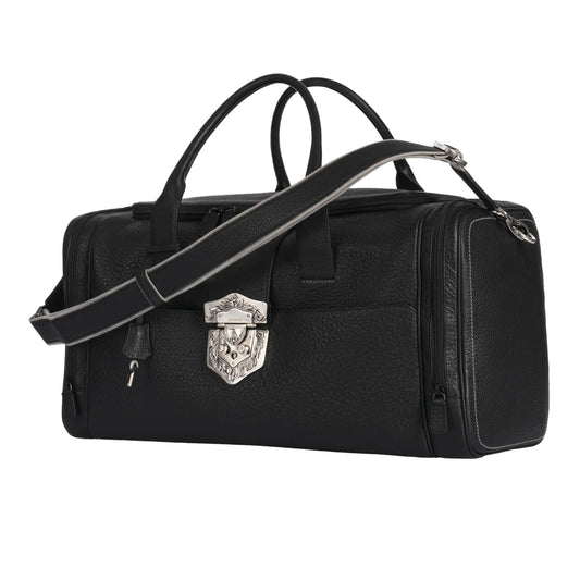 Reisetasche aus Glattleder in Schwarz