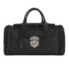 Smooth Leather Travel Bag in Black
