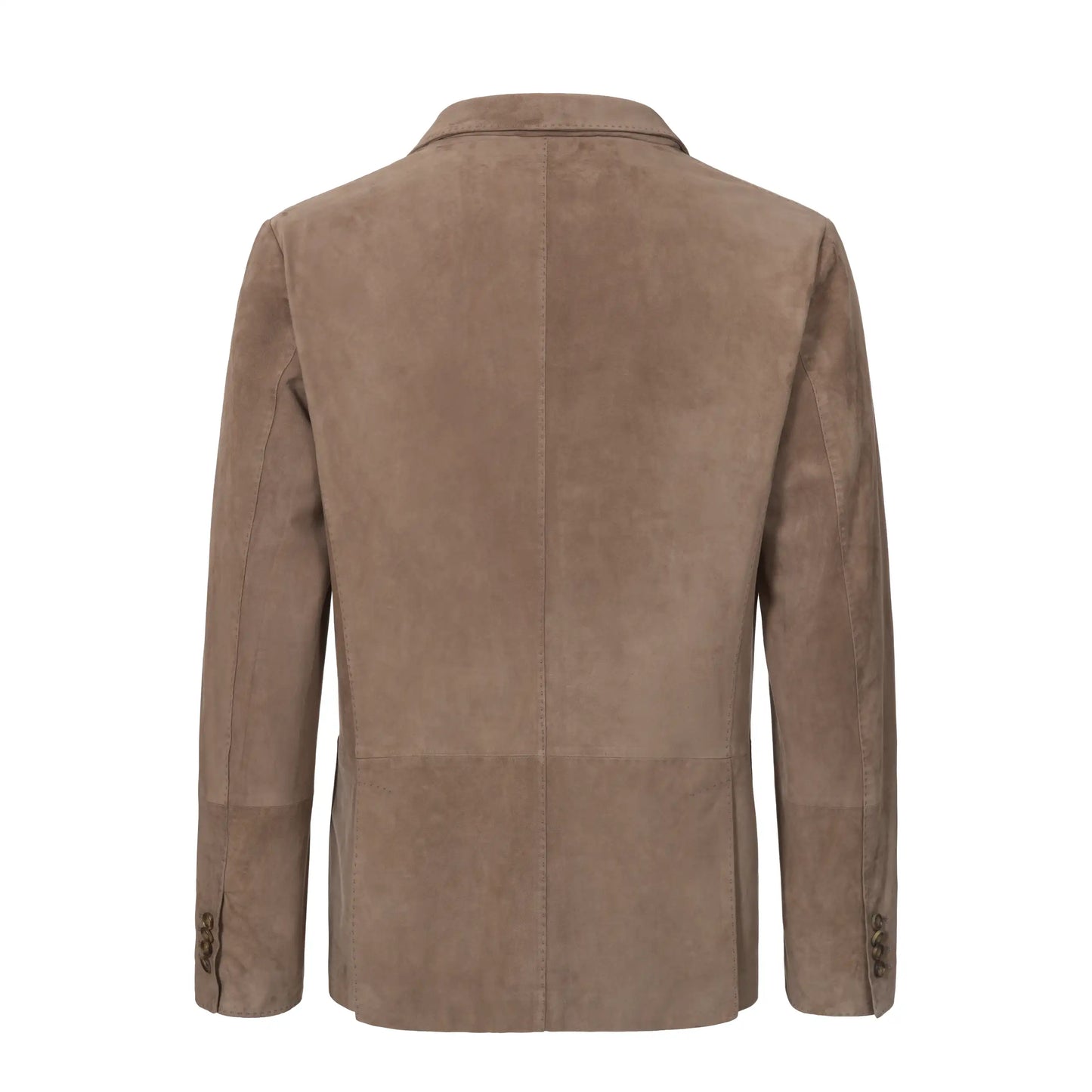 Suede Leather Blazer in Taupe