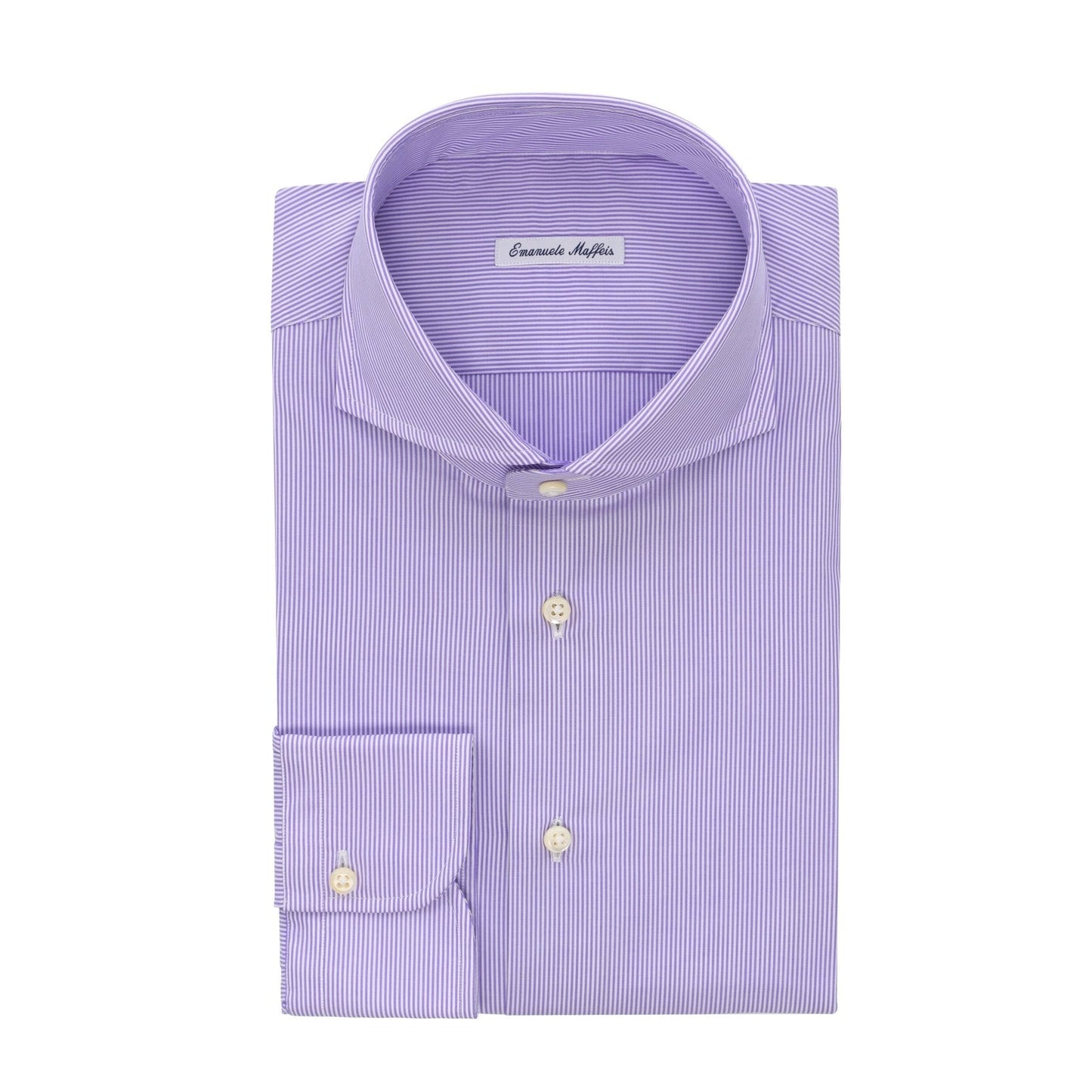 Emanuele Maffeis Classic Striped Cotton Shirt in Purple - SARTALE