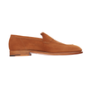 John Lobb "Aley" Suede Loafer with Hand-Stitched Apron in Brick Red - SARTALE