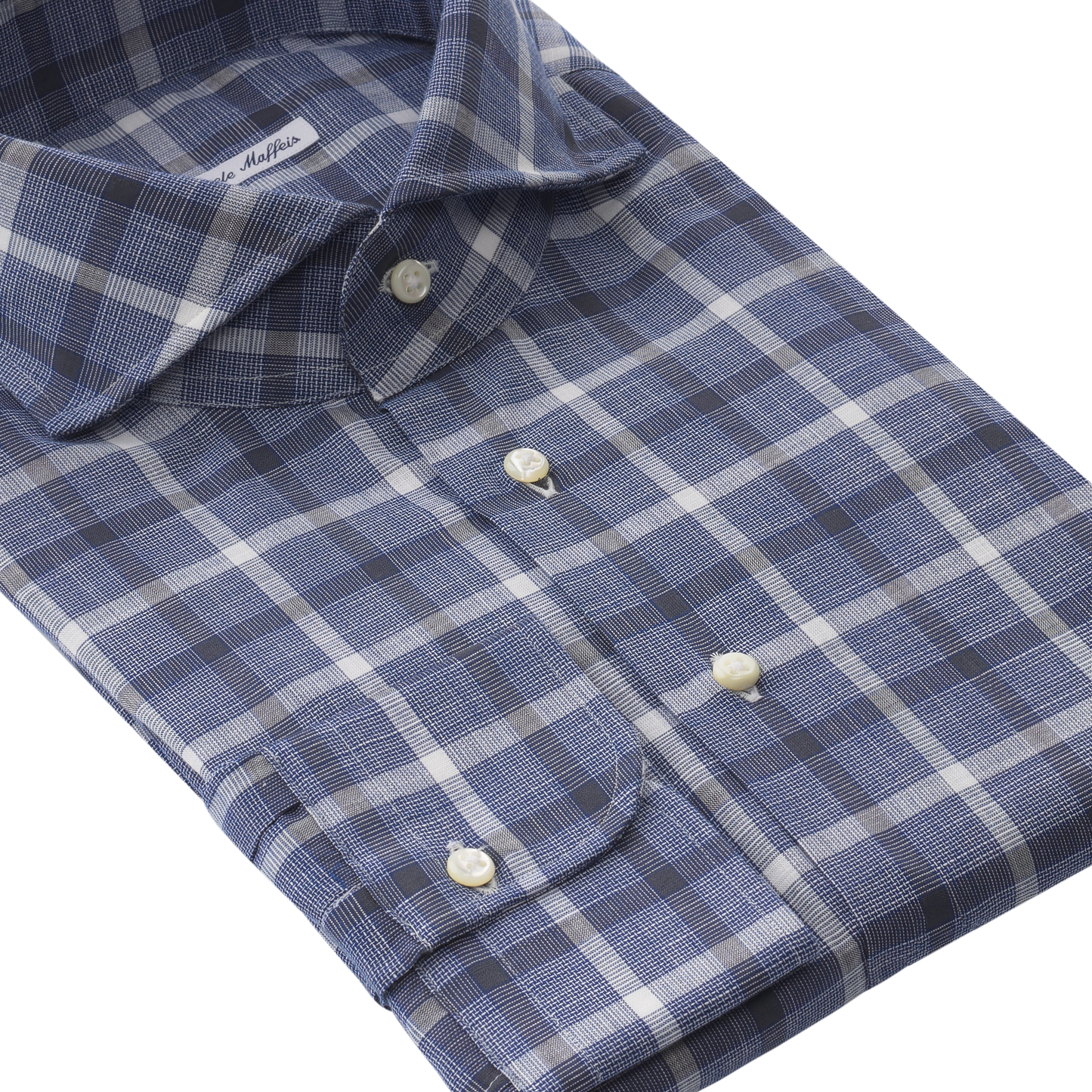 Emanuele Maffeis Checked Cotton Shirt in Blue - SARTALE