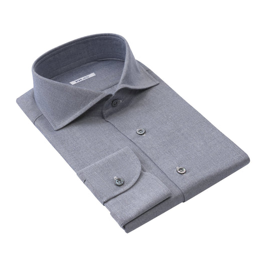 Fray Cotton and Cashmere-Blend Shirt in Grey - SARTALE