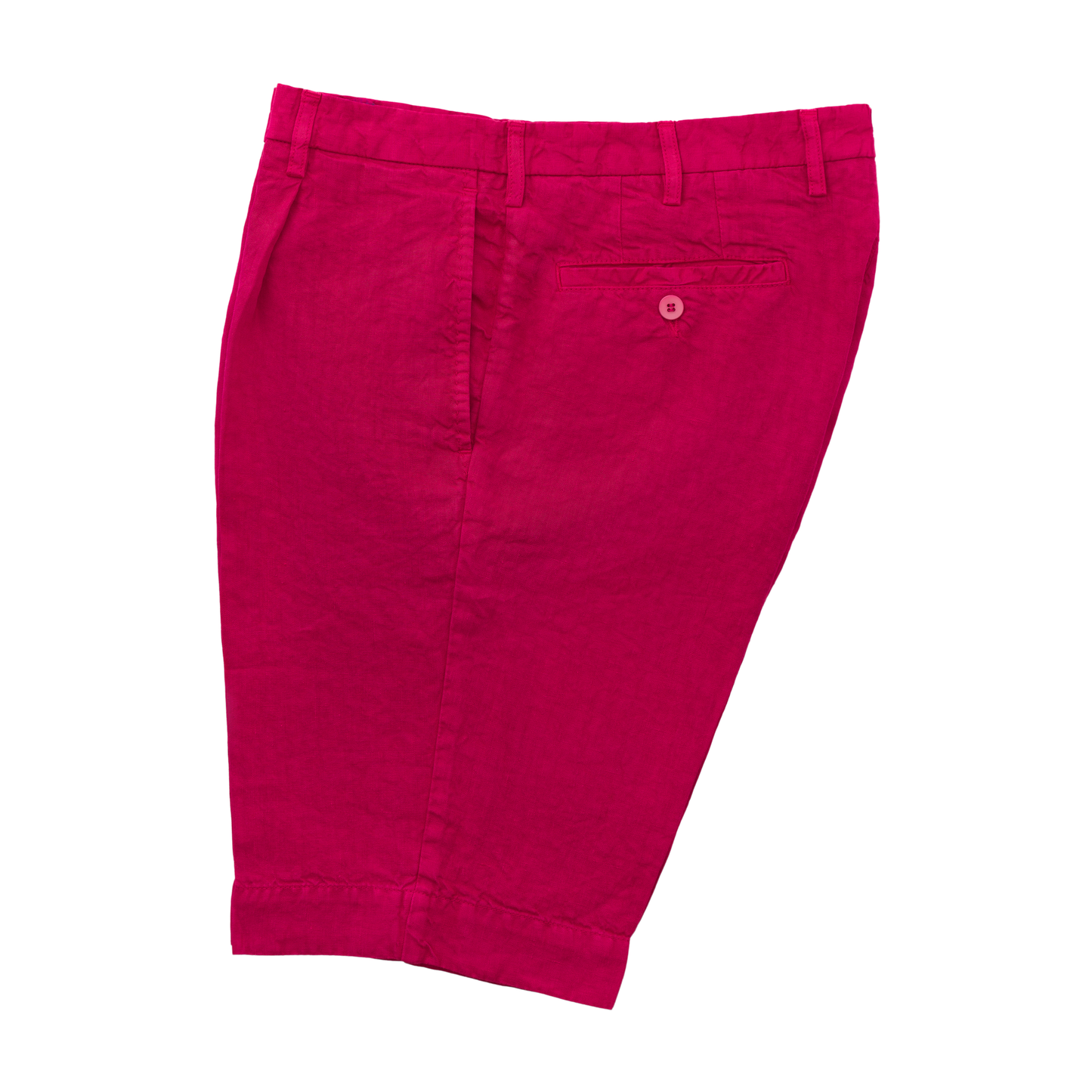 Rota Pleated Linen Bermuda Shorts in Red - SARTALE