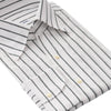 Emanuele Maffeis Cotton and Linen-Blend Striped Shirt with Open Collar - SARTALE