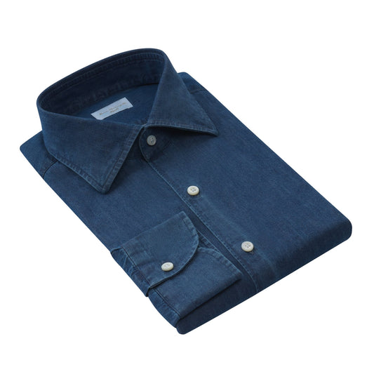 Maria Santangelo Cotton Shirt in Denim Blue - SARTALE