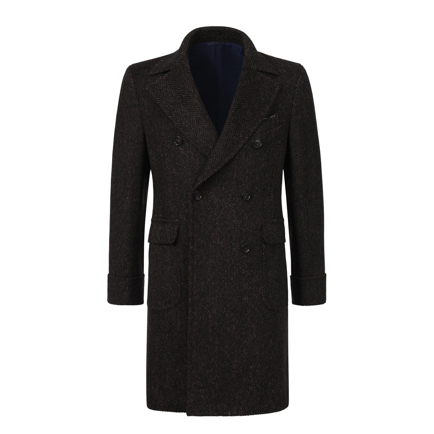 De Petrillo Double-Breasted Herringbone Wool and Alpaca-Blend Coat in ...