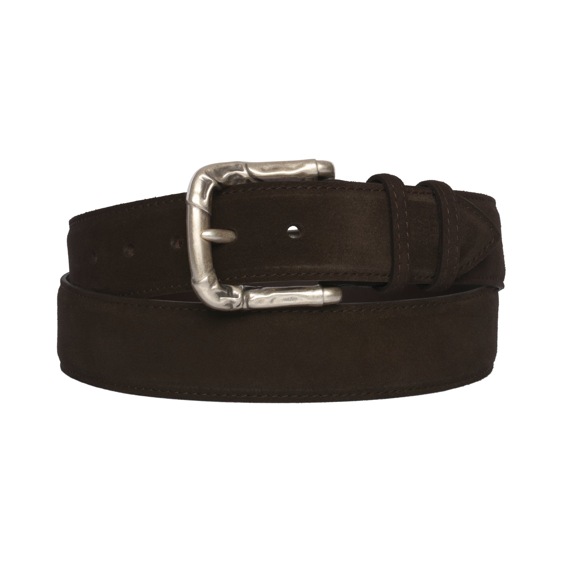 Dark Brown Suede Leather Belt - Lino