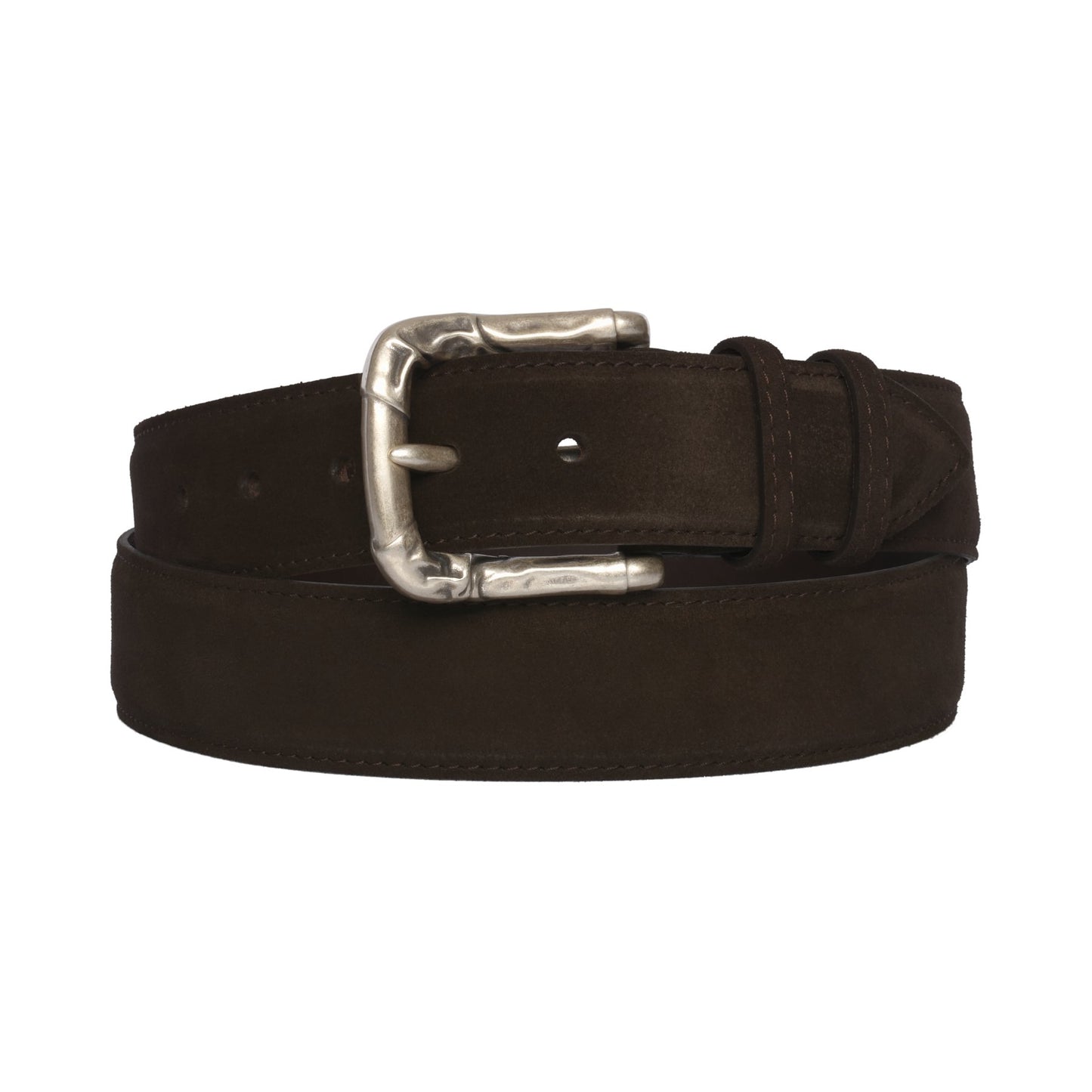 Bontoni Bontoni Suede Leather Belt in Dark Brown - SARTALE