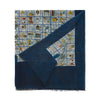 Bontoni Fringed Printed Cashmere Scarf in Blue - SARTALE