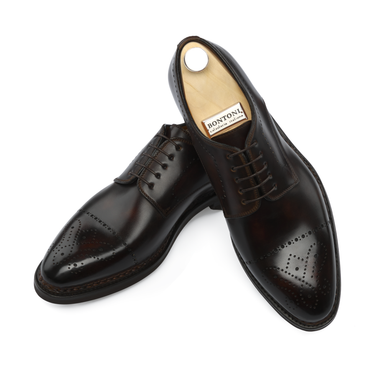 Bontoni "Brera II" Five-Eyelet Derby with Perforated Cap Toe and Medallion - SARTALE