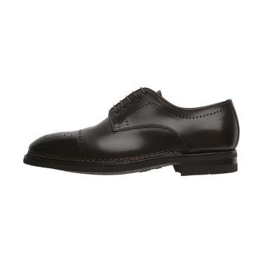 Bontoni "Brera II" Five-Eyelet Derby with Perforated Cap Toe and Medallion - SARTALE