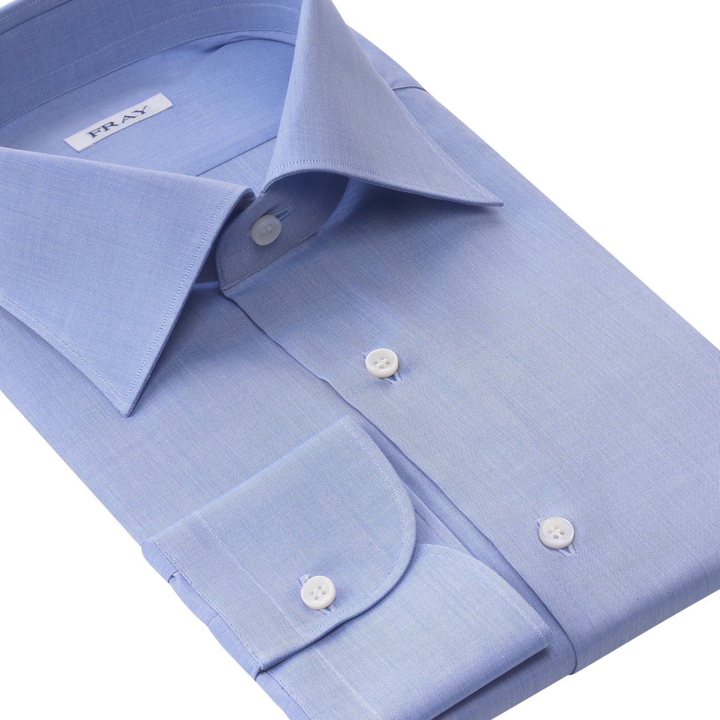 Fray Cotton Blue Shirt with Classic Collar - SARTALE
