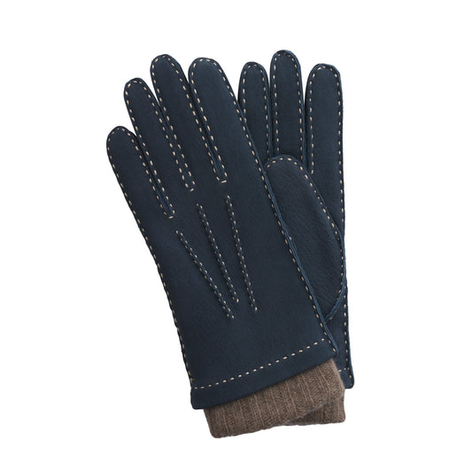 Bontoni Cashmere-Lined Suede Gloves in Blue - SARTALE