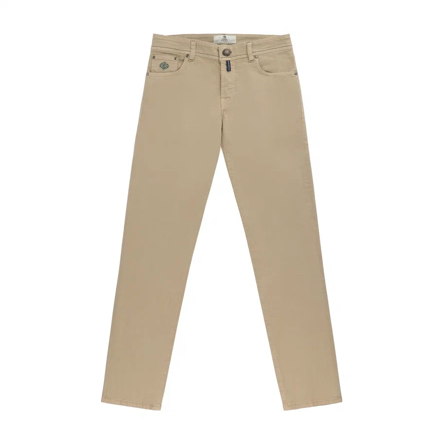 Luigi Borrelli Slim-Fit Stretch-Cotton Jeans in Beige - SARTALE