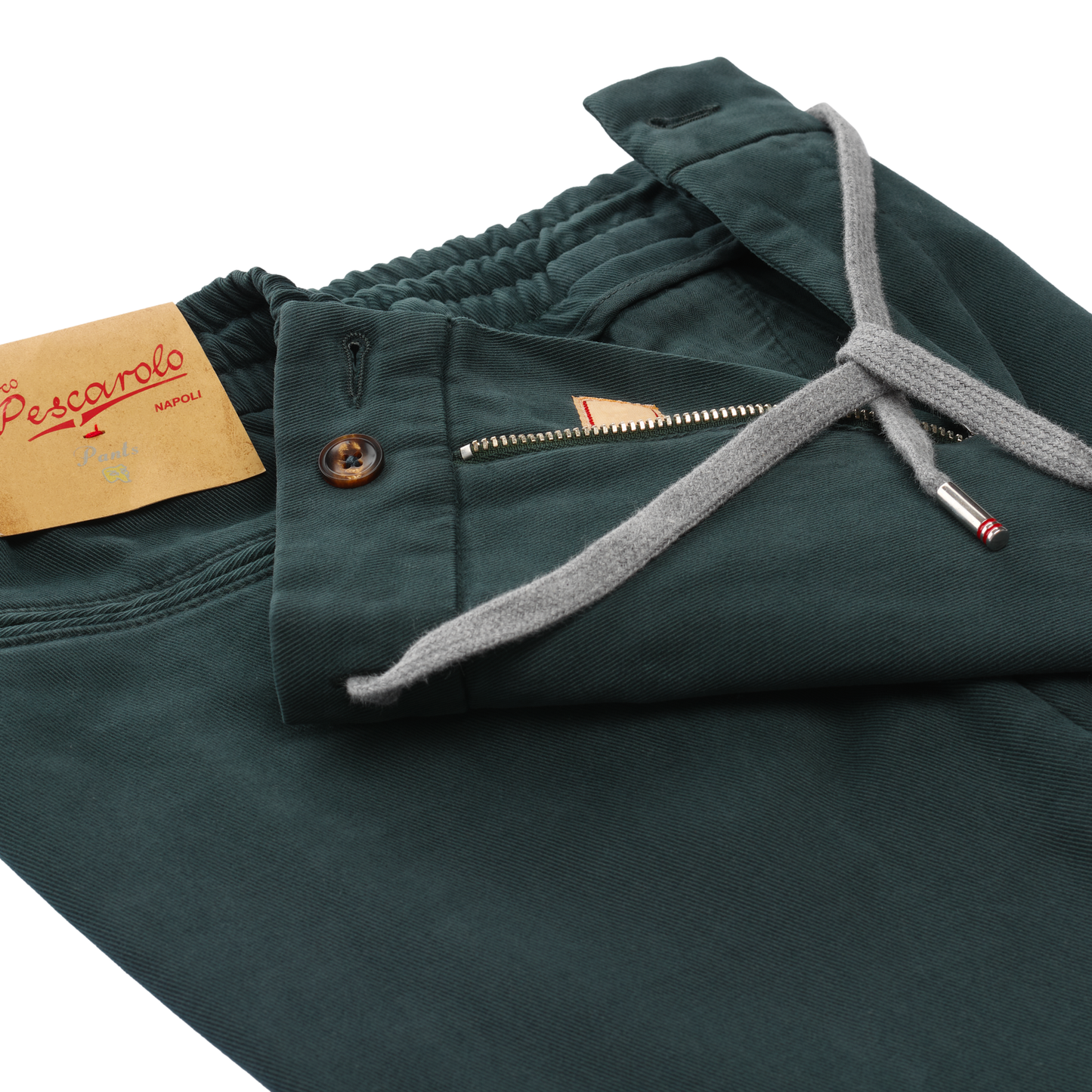 Marco Pescarolo Slim-Fit Drawstring Stretch-Cotton Trousers in Green - SARTALE