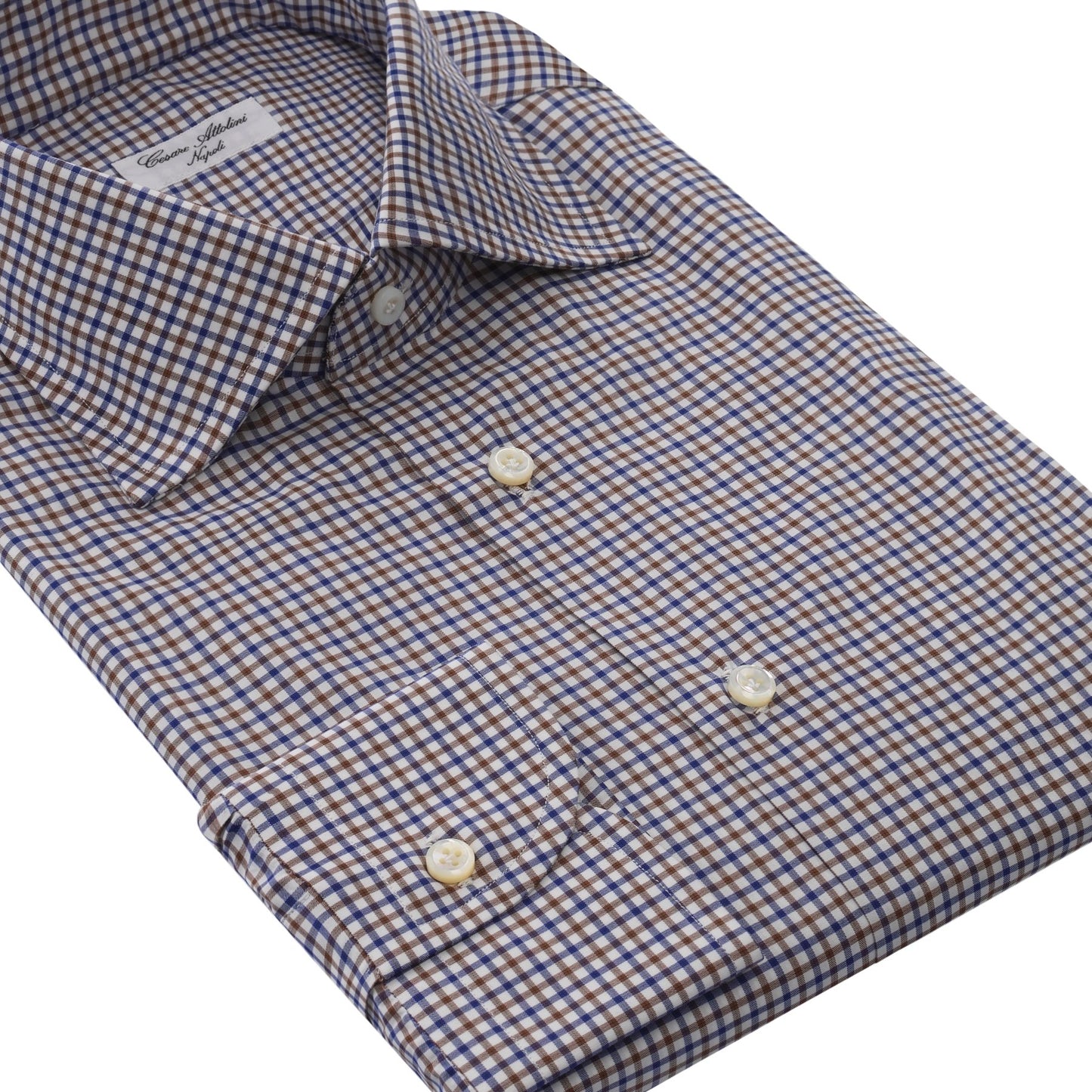 Cesare Attolini Fine-Checked Multicolor Cotton Shirt - SARTALE